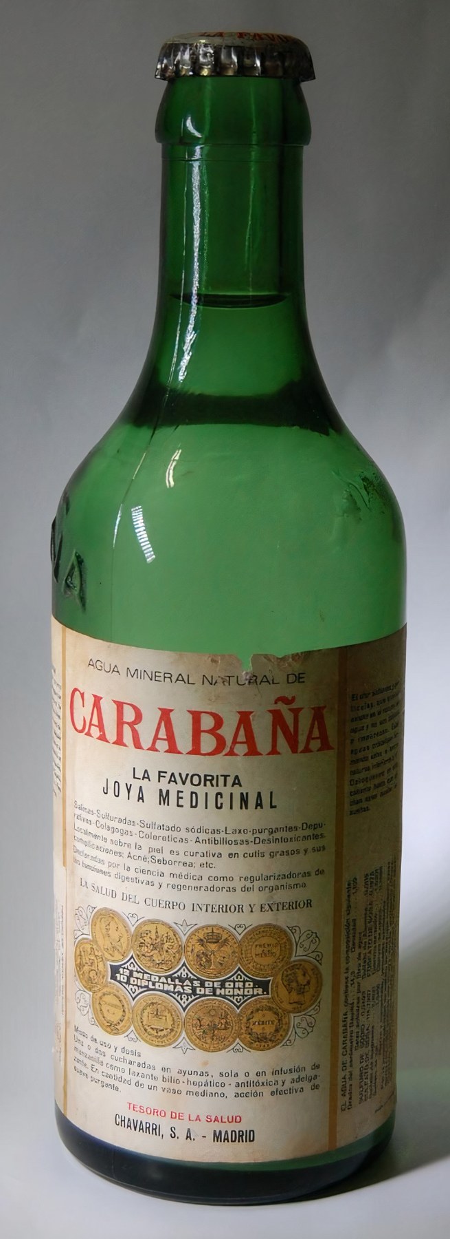Botella histórica de Agua de Carabaña